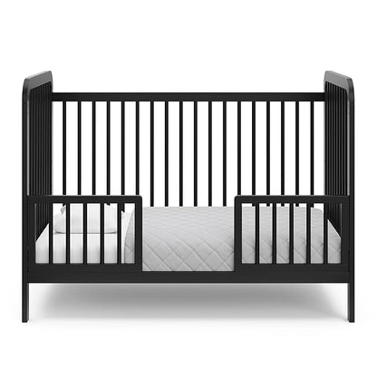 Storkcraft Pasadena 3-in-1 Convertible Crib (Black) – GREENGUARD Gold Certified, Converts to Daybed and Toddler Bed, Fits Standard Full-Size Crib Mattress, Adjustable Mattress Height