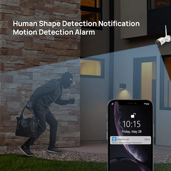 Hiseeu 5MP WiFi Security Camera System Outdoor,12Pcs 16CH NVR Camera Surveillance System,Color Night Vision, Spotlight& Siren Alarm,2-Way Audio,3TB HDD for 24/7 Recordings