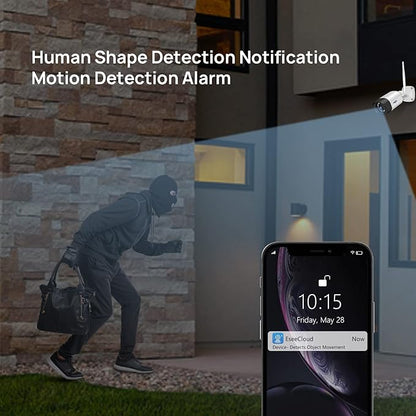 Hiseeu 5MP WiFi Security Camera System Outdoor,12Pcs 16CH NVR Camera Surveillance System,Color Night Vision, Spotlight& Siren Alarm,2-Way Audio,3TB HDD for 24/7 Recordings