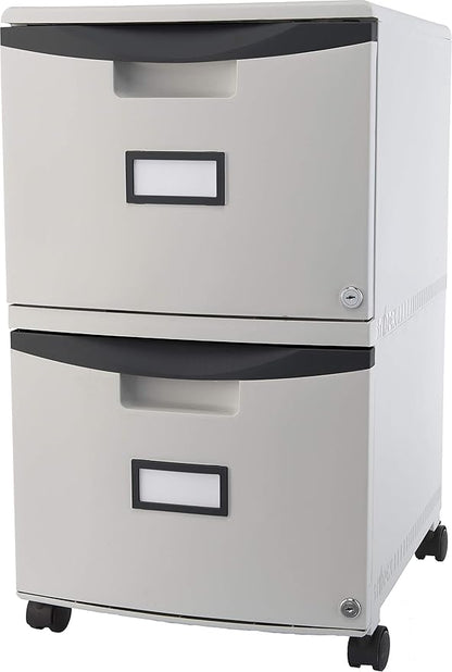 Storex 61311A01C File Cabinet, 1-Pack, Gray/Black