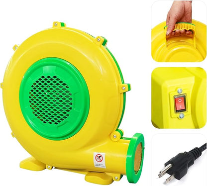 Air Blower for Inflatables, 950Watt 1.25HP Bounce House Blower, Inflatable Bubble House Blower, Electric Fan Pump for Outdoor Inflatable Paint Booth Water Slid， Bouncy Castle, Jumper, Blower Corded