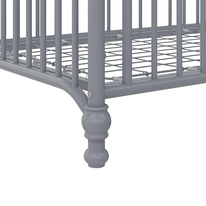 Little Seeds Ivy 3-in-1 Convertible Metal Crib, Dove Gray
