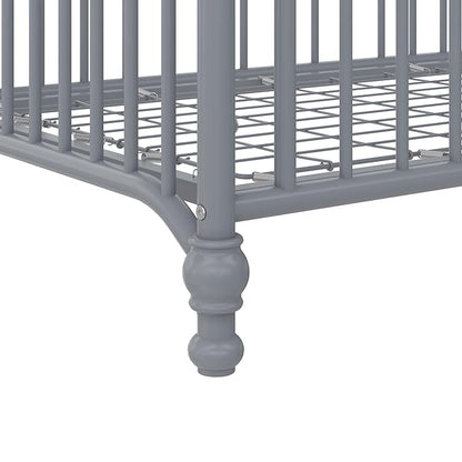 Little Seeds Ivy 3-in-1 Convertible Metal Crib, Dove Gray