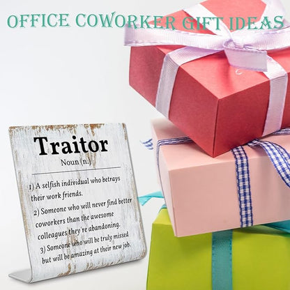 Coworker Leaving Traitor Gifts Sarcastic Farewell Gifts for Coworkers Work Bestie Gifts Going Away Gift for Coworkers Woman Good Luck Gifts for Coworkers Leaving Colleague Farewell Signs Gift LD7