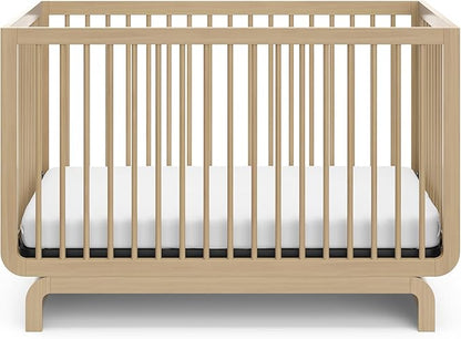Storkcraft Santorini Deluxe 5-in-1 Convertible Crib with Bonus Toddler Guardrail (Driftwood) – GREENGUARD Gold Certified, Toddler Guardrail Included in Box, Fits Standard Crib Mattress
