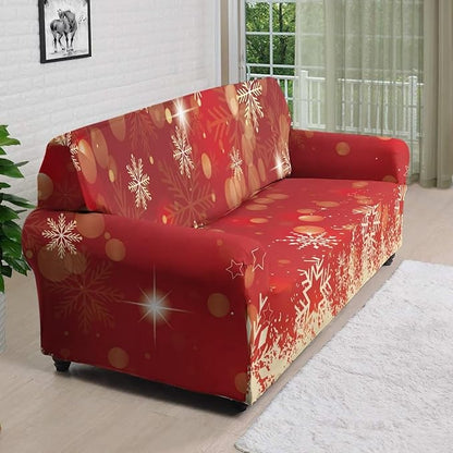 FKELYI Christmas Snow Sofa Slipcover Stretch Sofa Couch Cover for Living Room Non-Slip Furniture Protector Washable Sofa Slipcovers XL