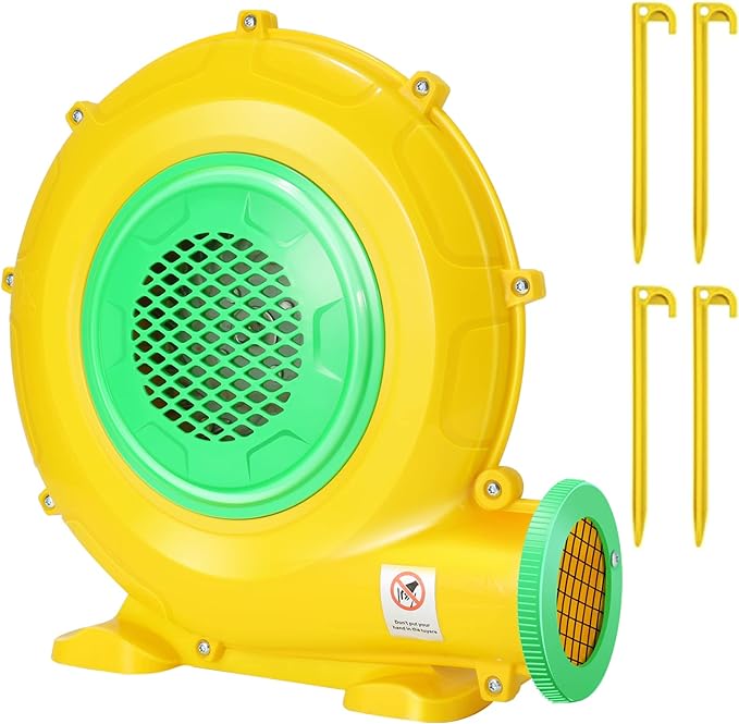 Bounce House Blower, 550W 0.73HP Commercial Air Blower with Double-sided Fan Blade Design, Strong Wind and Great Heat Dissipation Properties for Large and Medium Bouncy Castle, Jump Slides, Arch