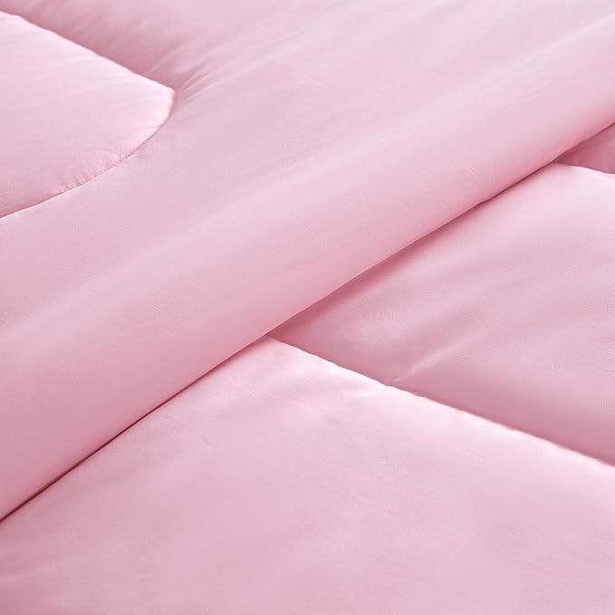 SLEEP ZONE Kids Pink Bedding Twin Comforter Set - Super Soft & Cute Printed 2-Piece Comforter Set All Seasons for Girls, Fade Resistant, Machine Washable, Ballet Pink
