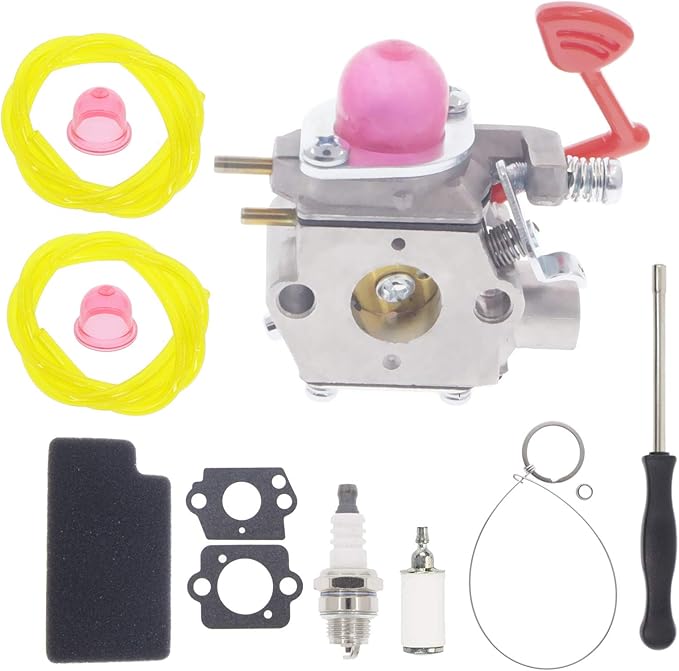 545081855 Carburetor, AC04122 Fuel Line Kit for Poulan pro BVM200C BVM200VS P200C, for Husqvarna P325 GBV325 WT-875 WT-875A Blower