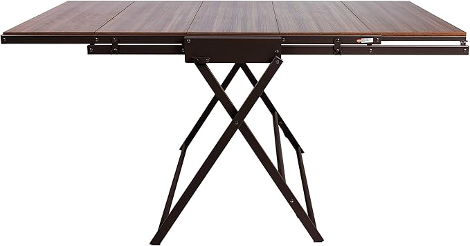 Origami modern 2 in 1 shelf to table Style, Organizer Deco Rack magically turn to a table/desk in a second,Fully assembled, Vintage Bronze/Oak/US patent pending (STT-VBWOAK)