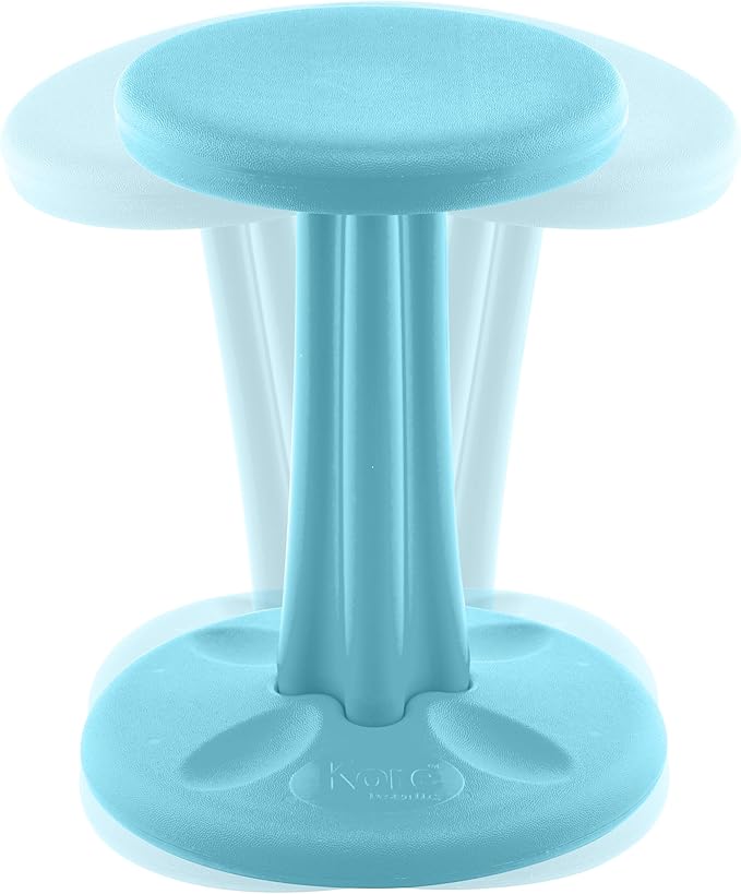 Kore Kids Junior Wobble Chair - Flexible Seating Stool for Classroom, Elementary School, ADD/ADHD - Made in The USA - Junior- Age 8-9, Grade 3-4, Pale Blue (16in)