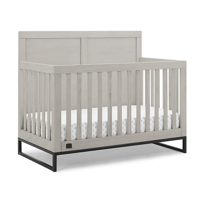 Simmons Kids Foundry 6-in-1 Convertible Baby Crib, Rustic Mist with Matte Black