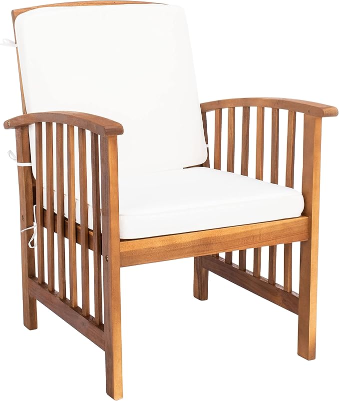 SAFAVIEH Outdoor Collection Rocklin Natural/ Beige 4-Piece Conversation Patio Set with Cushions