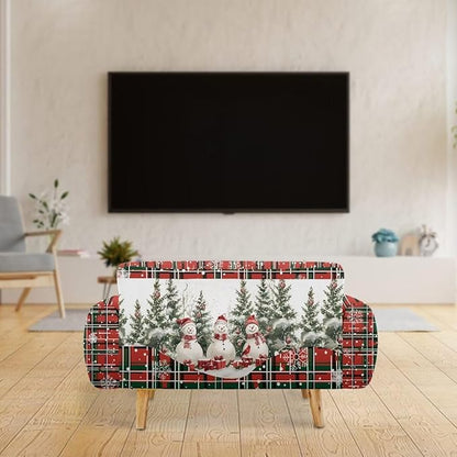FKELYI Christmas Decorations Sofa Couch Cover Comfortable Furniture Protector Easy Going Stretch Sofa Slipcover with Elastic Bottom L