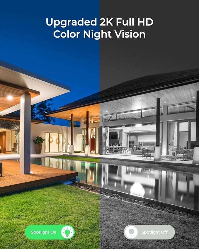 REOLINK Wireless Outdoor Security Camera Lumus 2K(Black), 4MP Spotlight Color Night Vision, 2.4/5GHz Dual-Band WiFi Plug in Camera, Smart Person/Vehicle/Animal Detection, Two-Way Talk, Local Storage