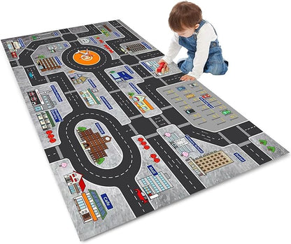 Kids Rug Play Mat Great for Playing with Cars and Toys,Educational Kid Road and Traffic City Life Carpet,Children Baby Fun Throw Rug for Bedroom Play Room,31X47Inch/80X120CM