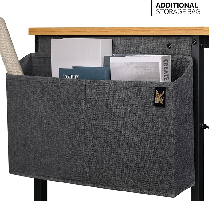 MoNiBloom Computer Desk, Modern Simple Style Laptop Table for Reading Writing Livingroom Bedroom - Light Walnut