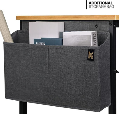 MoNiBloom Computer Desk, Modern Simple Style Laptop Table for Reading Writing Livingroom Bedroom - Light Walnut