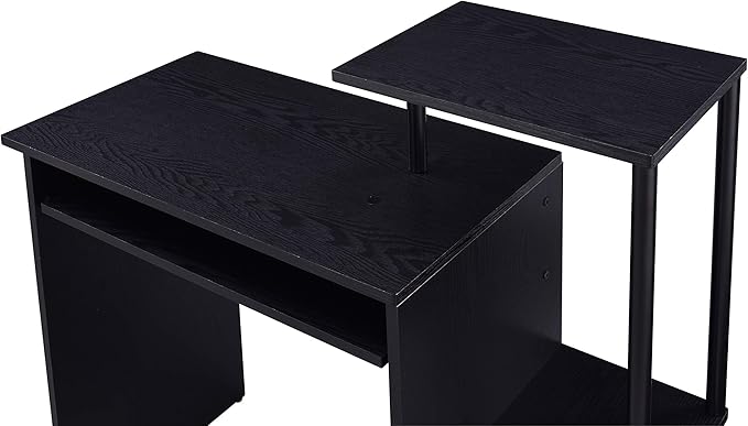 Acme Lyphre Wooden Rectangle Top Computer Desk with Keyboard Tray in Black