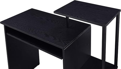 Acme Lyphre Wooden Rectangle Top Computer Desk with Keyboard Tray in Black