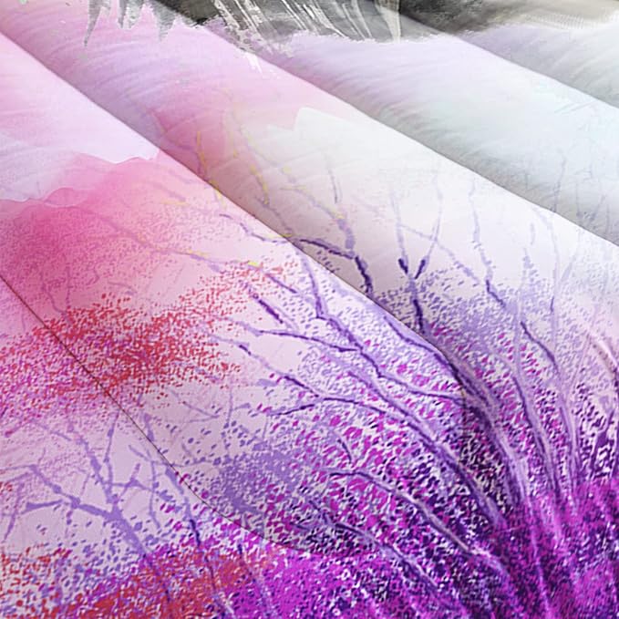 Wolf Comforter Set Tie Dye Wolf Bedding Set for Kids Teens Room Decor Romantic Pink Rose Wild Animals Comforter with 2 Pillowcases