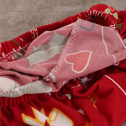 Mybedsoul Christmas Printed Sofa Cover Santa Claus Elastic Couch Cover Machine Washable Christmas Theme Red Sofa Slipcover for Living Room(3 Seater)