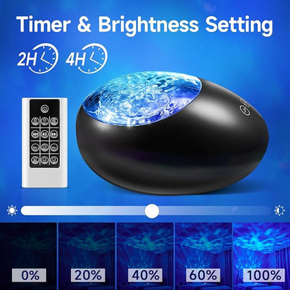 One Fire Gifts Box Galaxy Projector Light with 10 White Noise & Bluetooth Music, Remote Timer Galaxy Lights for Bedroom, Room Decor