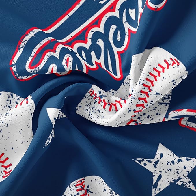 3D Baseballs Comforter King Size,Blue Baseball Kids Comforter Set,3Pcs Bedding Set Printed Comforter with 2 Pillowcases,Down Alternative,Soft and Lightweight,for All Seasons