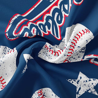 3D Baseballs Comforter King Size,Blue Baseball Kids Comforter Set,3Pcs Bedding Set Printed Comforter with 2 Pillowcases,Down Alternative,Soft and Lightweight,for All Seasons