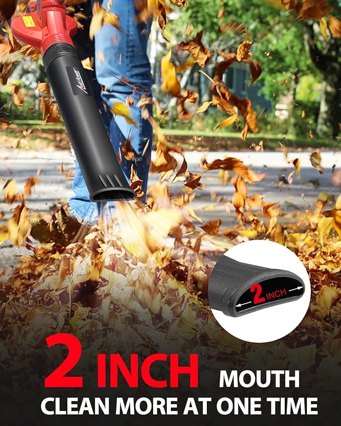 AVID POWER Cordless Leaf Blower, 20V Battery Powered Leaf Blower with 2.0Ah Battery and Charger, 140 MPH 155 CFM Electric Leaf Blower Light Duty for Lawn Care