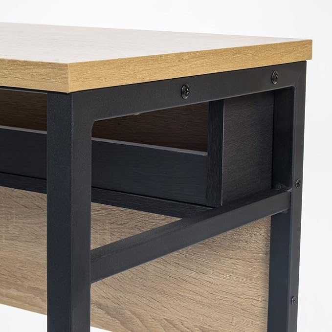 IRIS OWDN-8862 Computer Desk with Organizer, Monitor Stand, and Cable Tray, 31" - Rustic, Wood