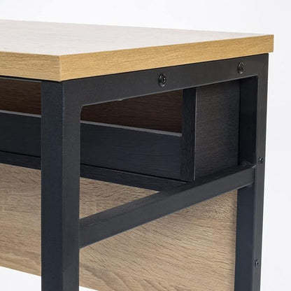 IRIS OWDN-8862 Computer Desk with Organizer, Monitor Stand, and Cable Tray, 31" - Rustic, Wood