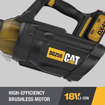 Cat DG250 18V Brushless 450 CFM 100 MPH Leaf Blower Cordless with Battery and Charger, 2-Speed Blowers for Lawn Care, Lightweight Cordless Leaf Blower – Battery & Charger Included