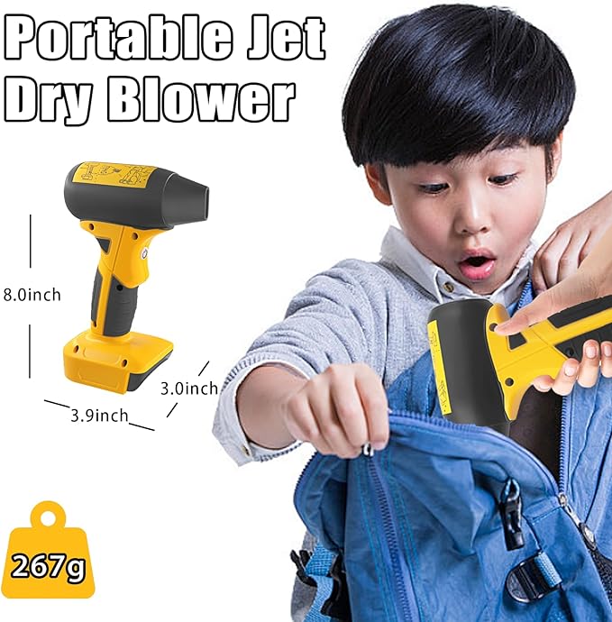 Leaf Blower Jet Dry for Dewalt 20V 60V Battery, Air Pump Air Duster Turbine Jet Fan Violent Turbofan Air Blower Turbine Turbine Blower Powerful Jet Fan High Speed Mini Blower for Car Cleanin