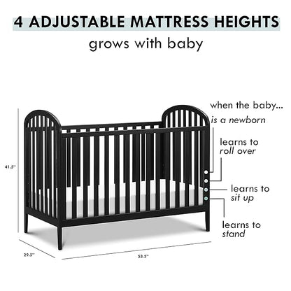 DaVinci Beau 3-in-1 Convertible Crib in Ebony, Greenguard Gold Certified