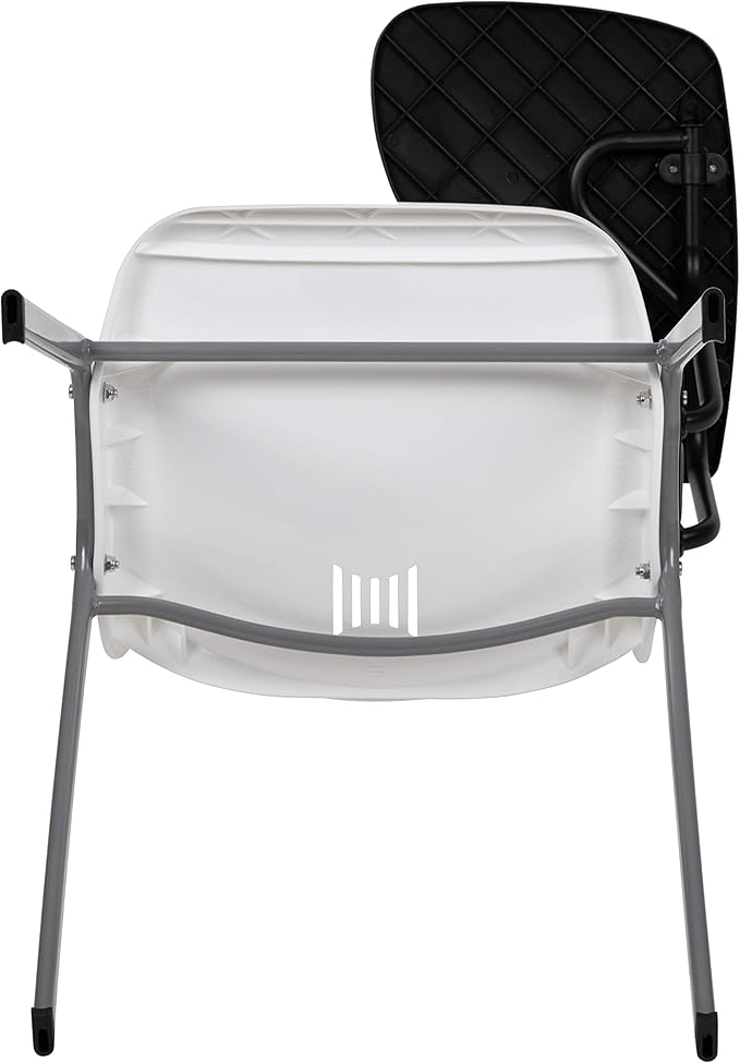 Flash Furniture HERCULES 5 Pack White Ergonomic Shell Chair with Left Handed Flip-Up Tablet Arm