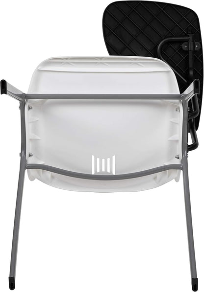 Flash Furniture HERCULES 5 Pack White Ergonomic Shell Chair with Left Handed Flip-Up Tablet Arm