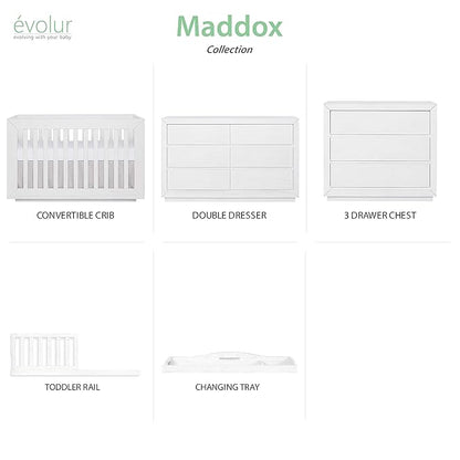 Dream On Me Evolur Maddox Modern Crib, Weathered White