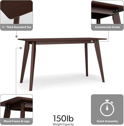 HON Basyx BSX55WPLMWMW Modern Home Office Wood Computer Desk, 55", Walnut