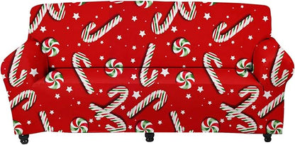 FKELYI Stylish Beautiful Christmas Sugar Print Sofa Covers Couch Cushion Covers Stretch Sofa Slipcovers Anti-Slip Furniture Protector for Living Room Bedroom-M