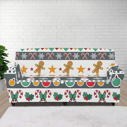 FKELYI Christmas Sofa Furniture Protector for Indoor Easy Going Stretch Sofa Slipcover Non-Slip Sofa Slicpovers Washable Sofa Couch Cover XL