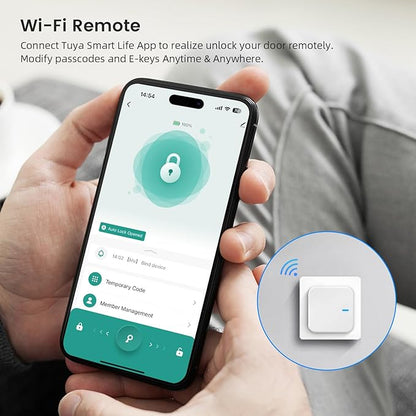 Wi-Fi Gateway for Tuya Smart Door Lock, Wi-Fi Bridge for Bluetooth Lock Remotely Control with Tuya/SmartLife App, Gateway Smart Hub Remote Control for Door Locks