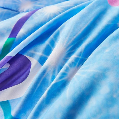URBONUR Mermaid Tail Bedding Set Queen Size, 6Pcs Fish Scales Print Bed in a Bag Girls Queen Comforter Set, Ombre Aqua Blue Teal Pink Purple Bed Sets for Girls Bedroom Decor