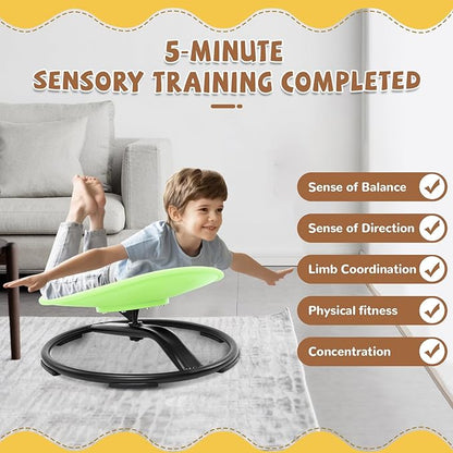 Zhenx Spinning Chair for Kids, Autism Kids Swivel Chair, Kids Sensory Chair, Spinning Chair for Autistic Kids & ADHD Children, Sit and Spin Training Body Coordination(Green)