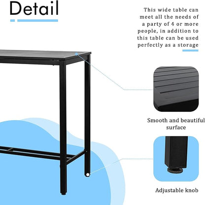 Shintenchi Patio Dining Sets, All Weather Textile Fabric Outdoor High Stool Bistro Set with 4 Bar Chairs and High Glass Table for Home, Backyard, Garden, Lawn, Porch, 5 Pieces