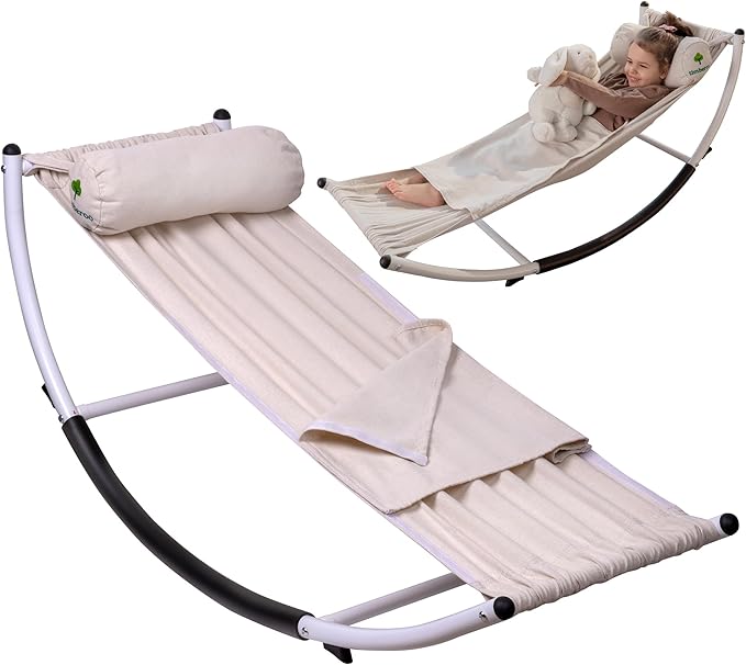 Kids Rocking Chair - Kids Recliner Chairs for Toddlers, Kids Chairs Comfy Toddlers Lounge Chair - Adjustable Pillow and Blanket for Sensory Comfort Included