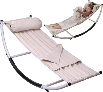 Kids Rocking Chair - Kids Recliner Chairs for Toddlers, Kids Chairs Comfy Toddlers Lounge Chair - Adjustable Pillow and Blanket for Sensory Comfort Included