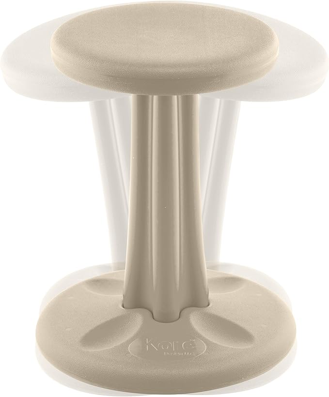 Kore Kids Junior Wobble Chair - Flexible Seating Stool for Classroom, Elementary School, ADD/ADHD - Made in The USA - Junior- Age 8-9, Grade 3-4, Sand Dollar (16in)
