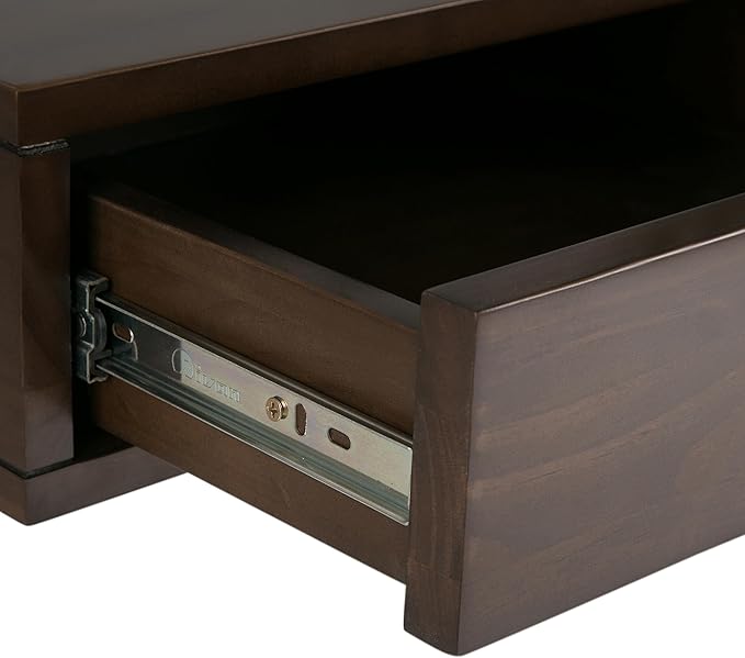 SIMPLIHOME Aleck SOLID WOOD 36 inch Wide Home Office Desk, Writing Table, Workstation, Study Table Furniture in Warm Walnut Brown with 2 Drawers