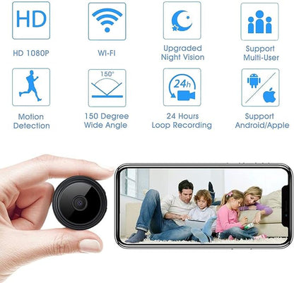Secret Camera Spy Camera WiFi Home Security Camera Mini Hidden Camera Video Recorder Night Vision Live Feed Playback Phone App Control Nanny Cam Pet Camera
